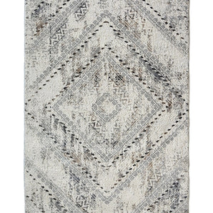 Abstract Square Grey Rug