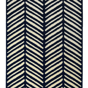 Maestro Herringbone Navy Rug