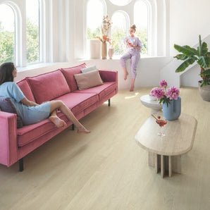 Quick Step Alpha Bloom Sea Breeze Oak Beige LVT Flooring AVMPU40080 - SAMPLE