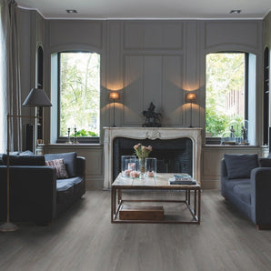 Quick Step Alpha Blos Base Silk Oak Dark Grey LVT Flooring AVSPT40060 - SAMPLE